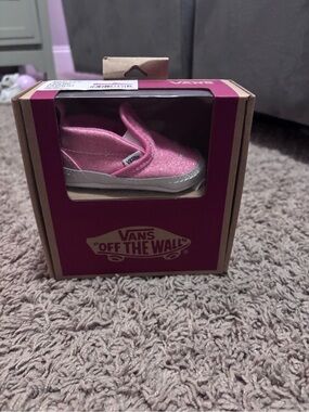 Vans Kids Pink Glitter Slip-On Shoe